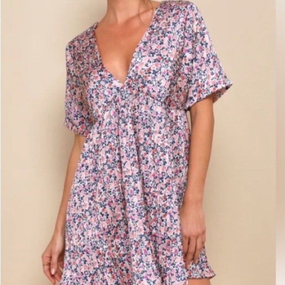 Lulu's Purple and Pink Ruffled Mini Sundress NWT XL
